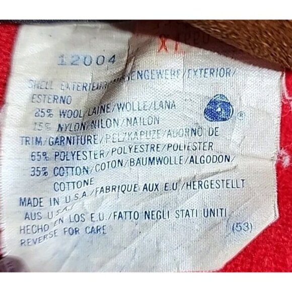 VTG Woolrich Shirt Jacket Mens XL Red Patches Wool Blend 70s Made In USA Shacket - Picture 5 of 6